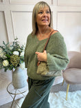 Load image into Gallery viewer, V Neck Knit Jumper - Sage Green
