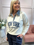 Load image into Gallery viewer, New York Denim Collar Jumper - Cream

