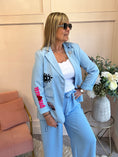 Load image into Gallery viewer, Rock & Roll Oversized Blazer Jacket - Cornflower Blue - Wardrobe By Simone
