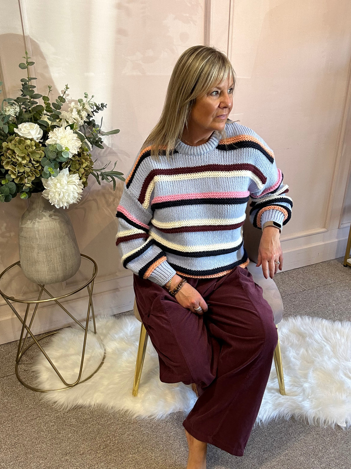 Candy Striped Jumper - Blue