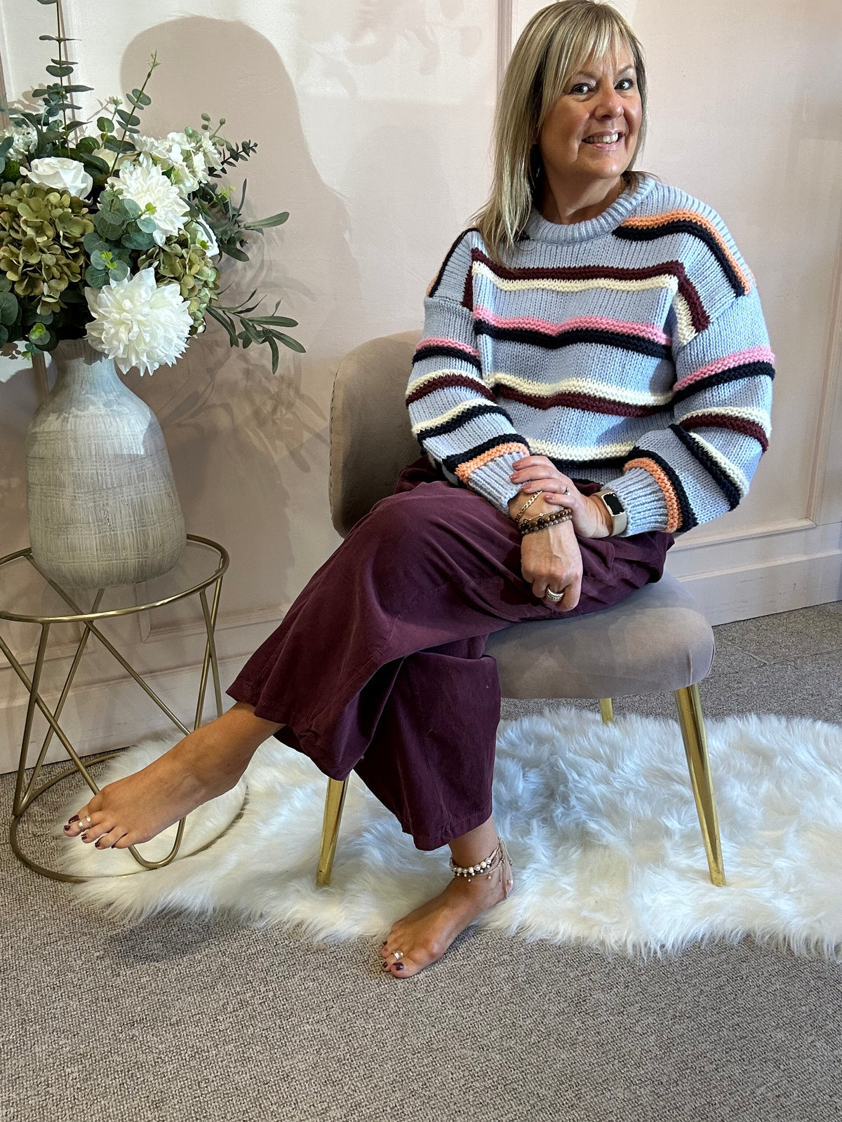 Candy Striped Jumper - Blue