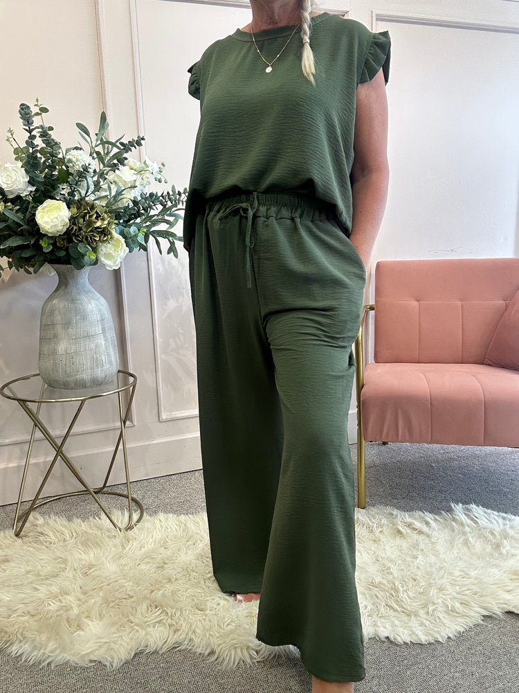 Wide Leg Pant - Khaki