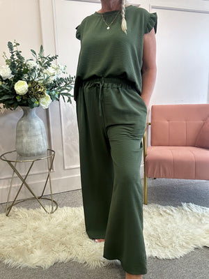 Wide Leg Pant - Khaki