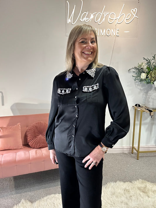 Diamonte Shirt - Black
