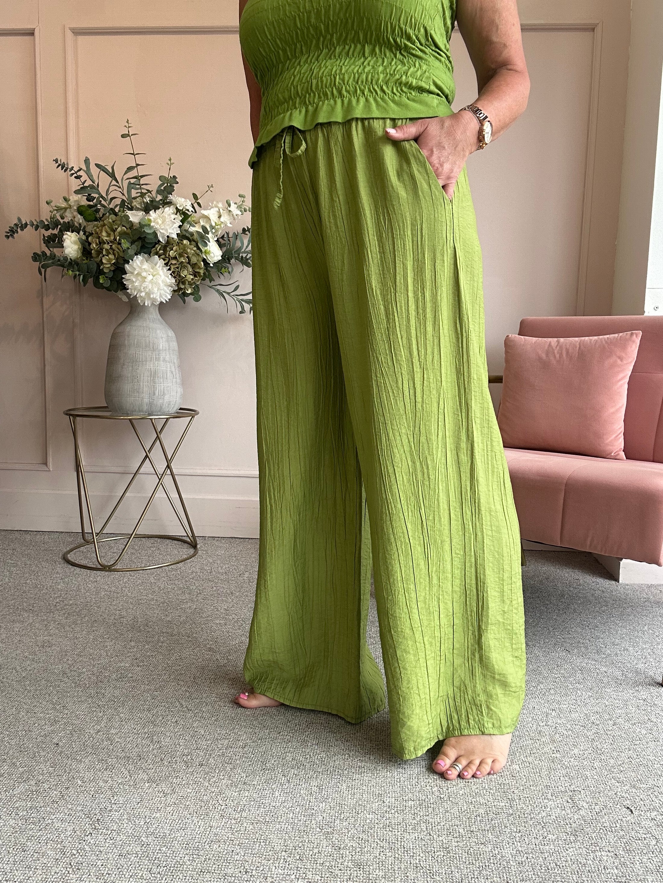 Relaxed Wide Pant - Olive Green