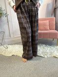 Load image into Gallery viewer, Mixed Checked Chenille Wide Pant - Brown

