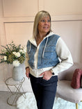 Load image into Gallery viewer, Hoody & Detail Zip Jacket - Cream/Blue
