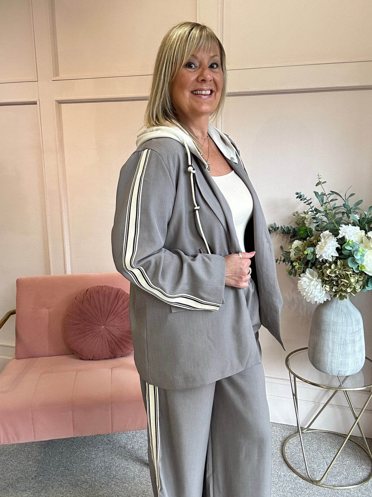 Blazer With Hood - Taupe - Wardrobe By Simone