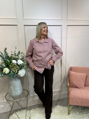 Embellished Shirt - Mauve