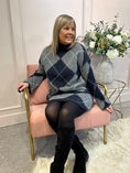 Load image into Gallery viewer, Jumper And Skirt Knitted Set - Navy/Grey
