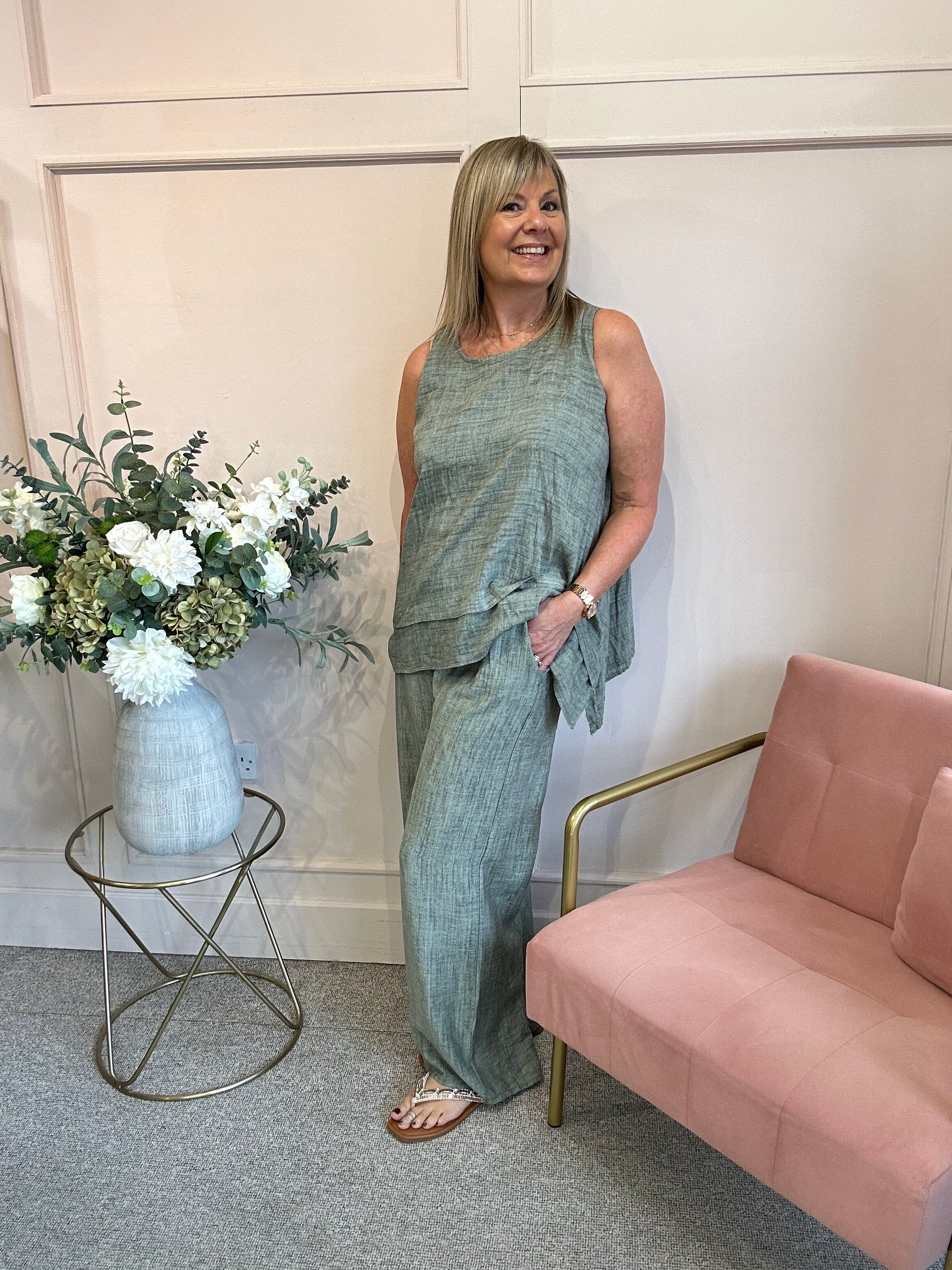 Sleeveless Top - Light Khaki