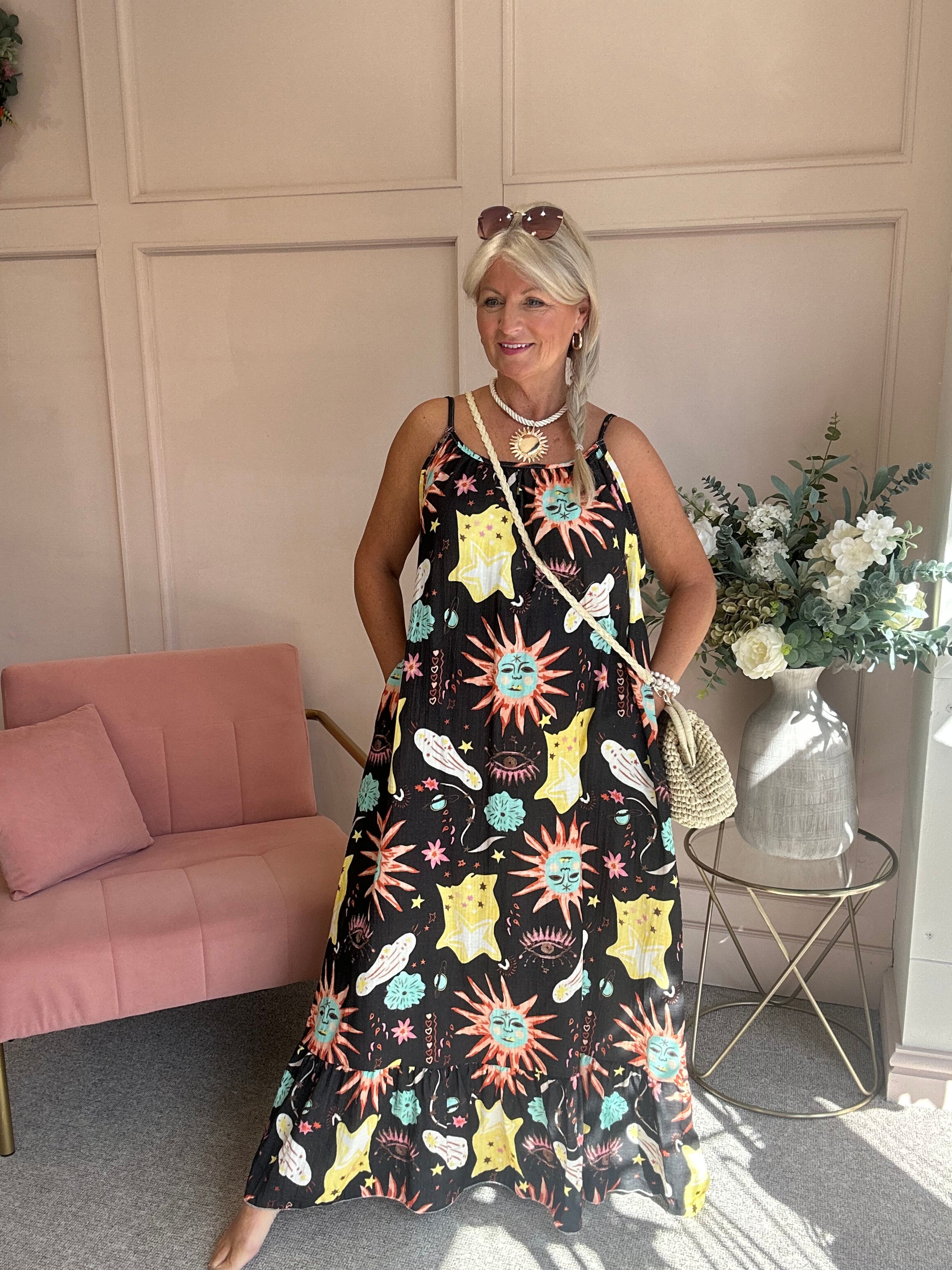 Escape To The seaside Sundress - Black/Mix - Wardrobe By Simone