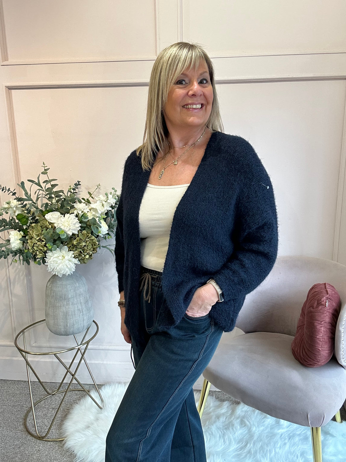 Soft Easy Cardigan - Navy