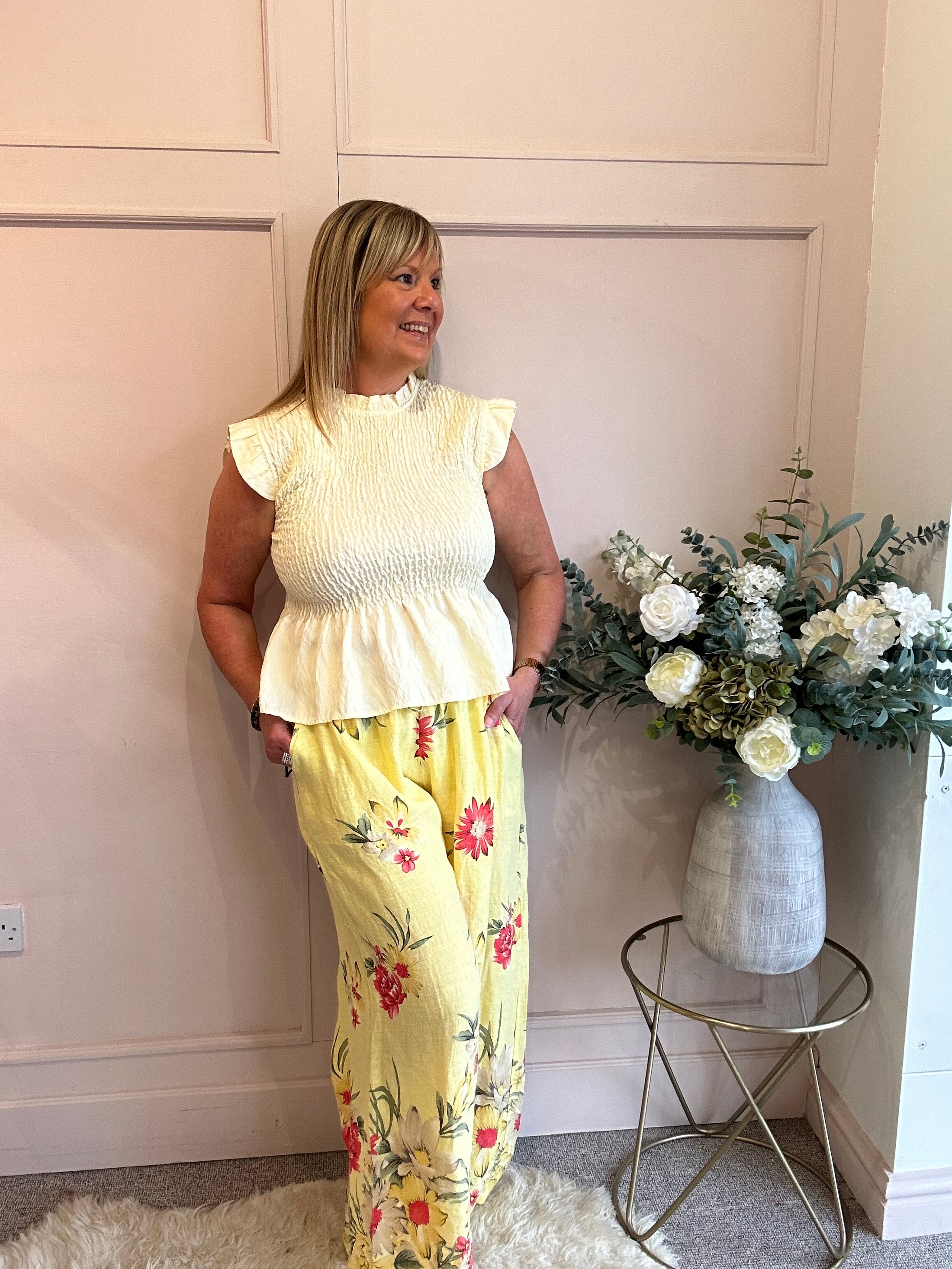 Cute Peplum Top  - Lemon - Wardrobe By Simone