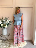 Load image into Gallery viewer, Cute Peplum Top  - Slate Blue - Wardrobe By Simone
