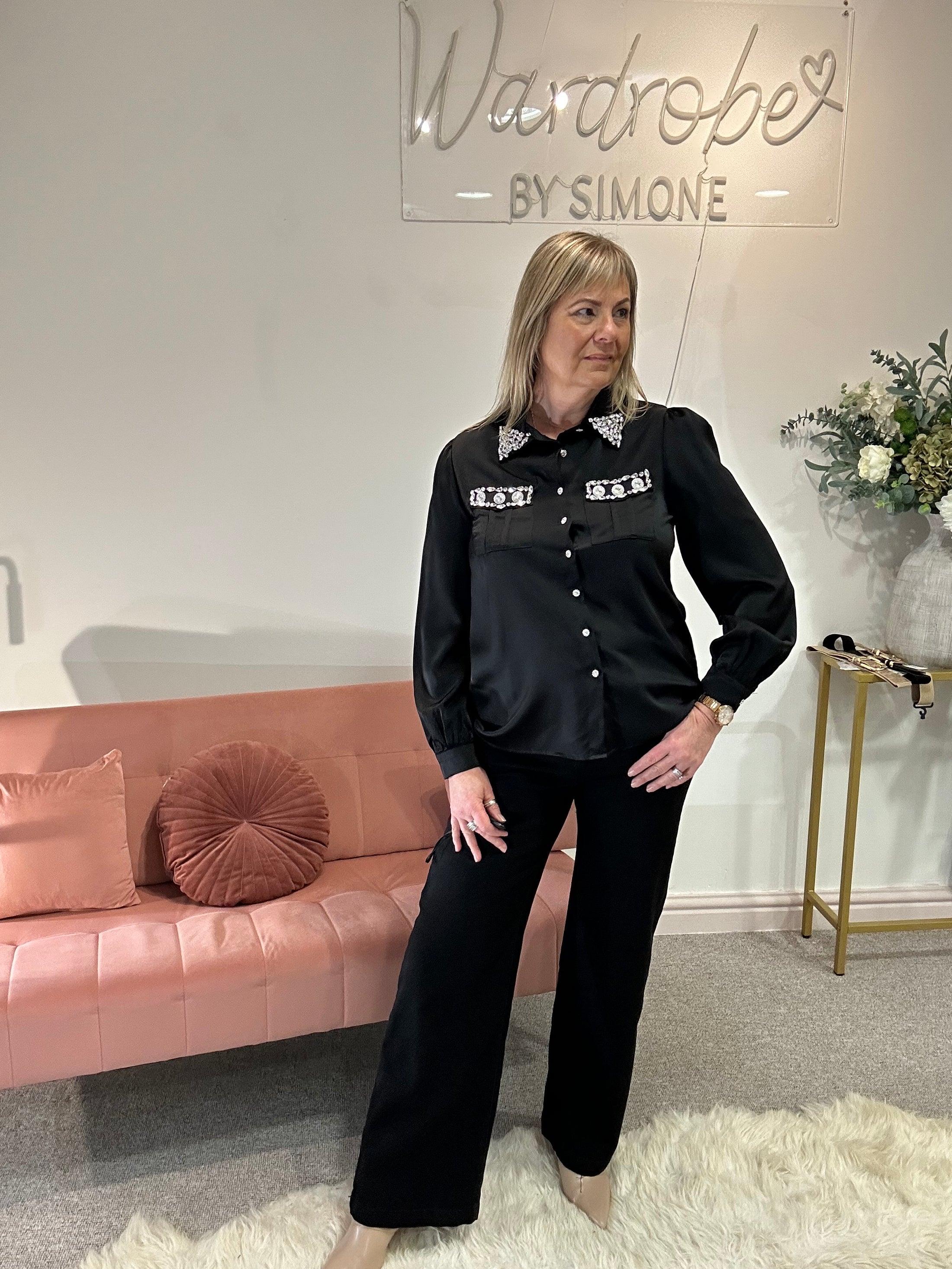 Diamonte Shirt - Black