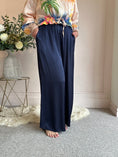 Load image into Gallery viewer, Satin Feel Wide Pant - Rich Navy
