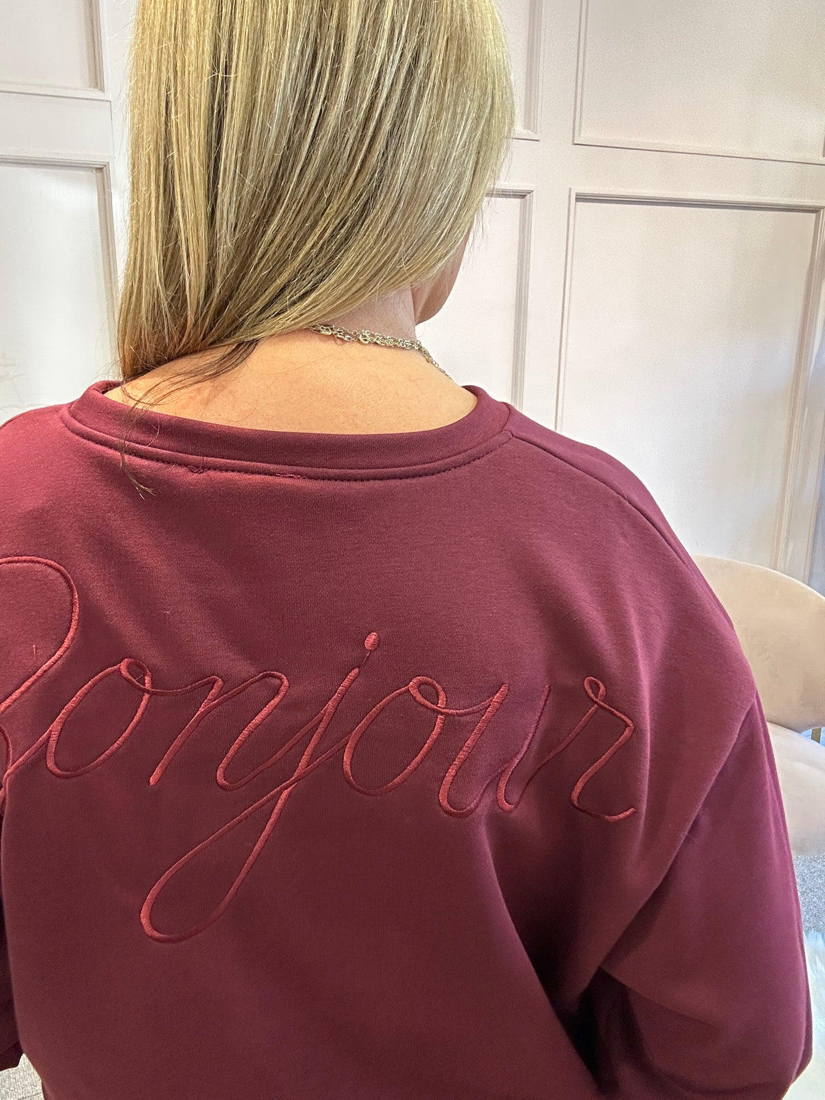 Bonjour Sweatshirt  - Damson