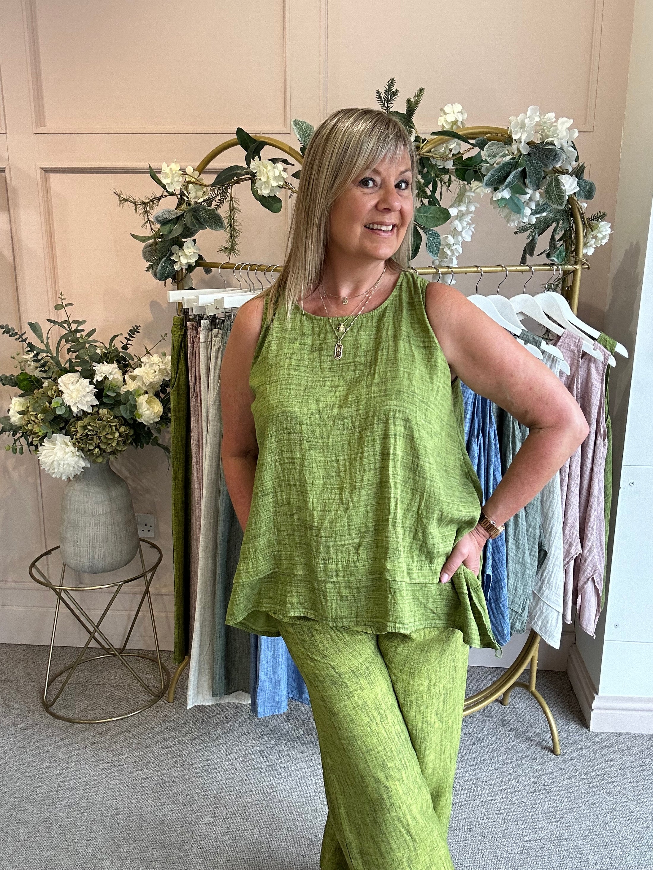 Sleeveless Top - Olive Green