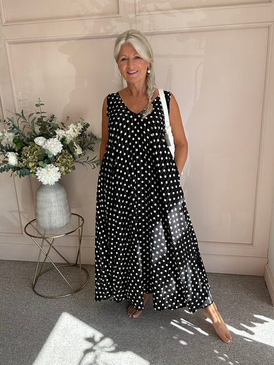 Polka Dot With Gold Shimmer - Black/White - Wardrobe By Simone