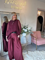 Cable Knit Sleeveless Jumper - Burgundy