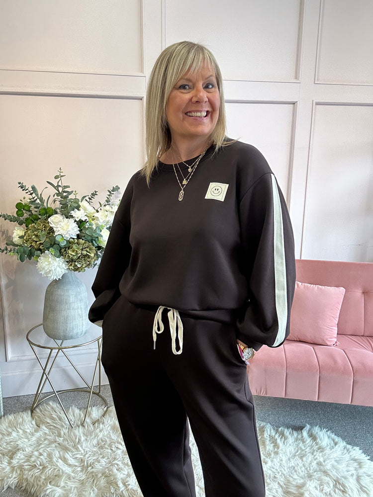 Little Smile Sweatshirt  - Chocolate - Wardrobe By Simone