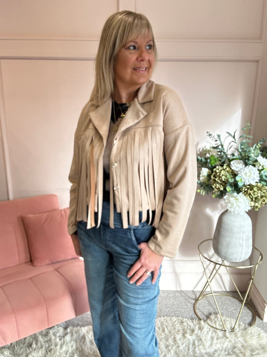 Fringe Tassel Jacket - Beige