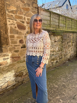 Crochet Summer Jumper - Creamy Beige