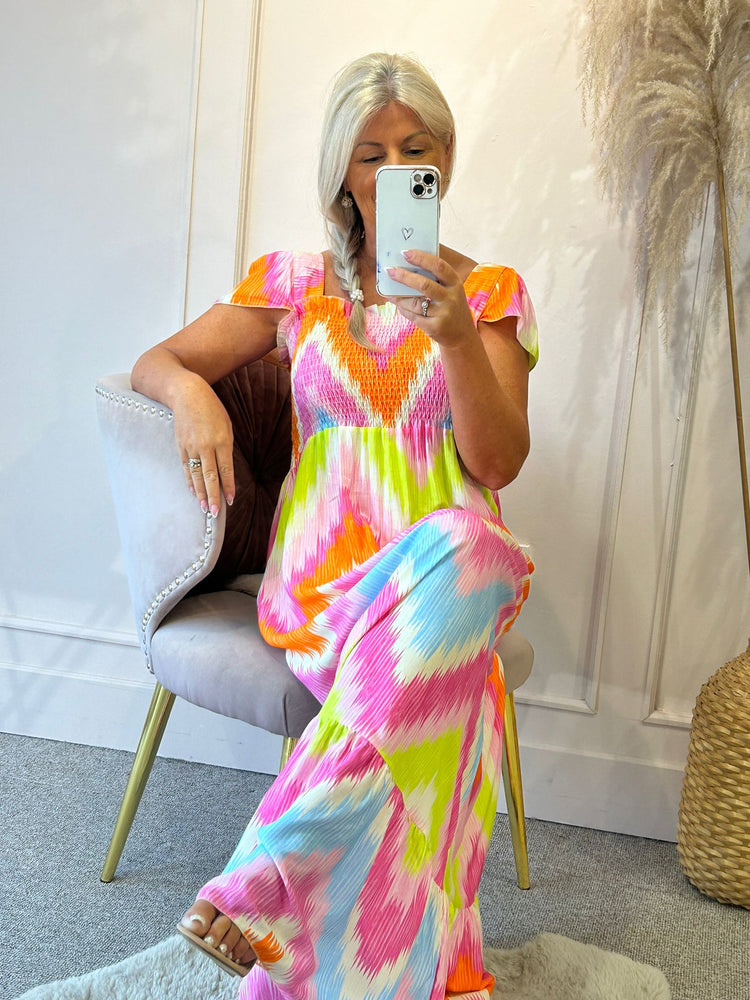 Rainbow Chevron Maxi Dress - Wardrobe By Simone