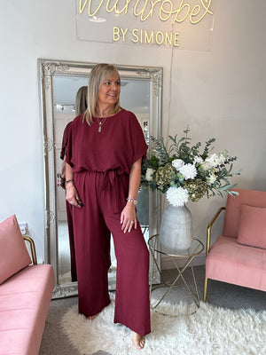 Stylish Jumpsuit - Burgundy