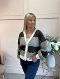 Load image into Gallery viewer, Buttoned Striped Cardi  - Brown/Mix
