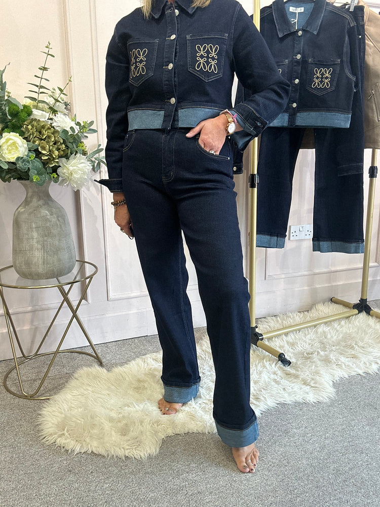 Wide Cuffed Jean - Indigo Denim