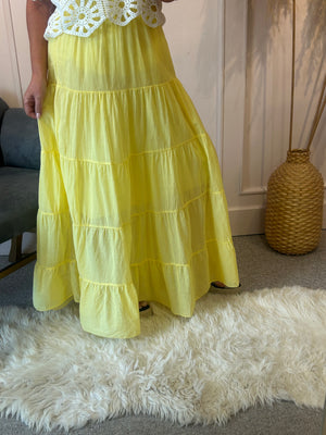 Gypsy Maxi skirt - Pale Yellow