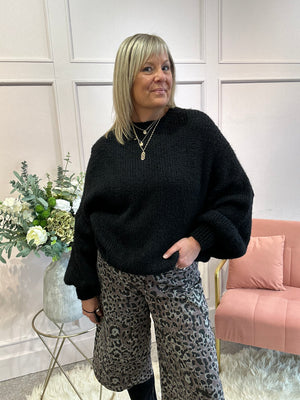 Chunky Knitted Jumper - Black