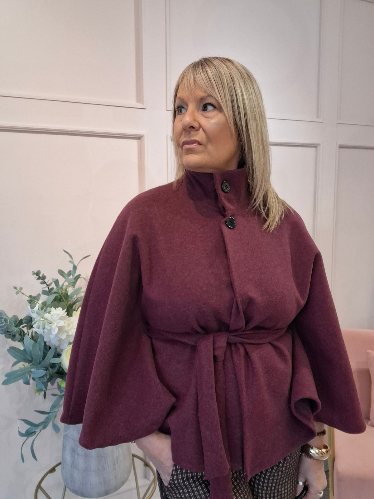 Cape  Jacket - Burgundy