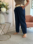 Load image into Gallery viewer, Wide Belted Pant - Denim Blue
