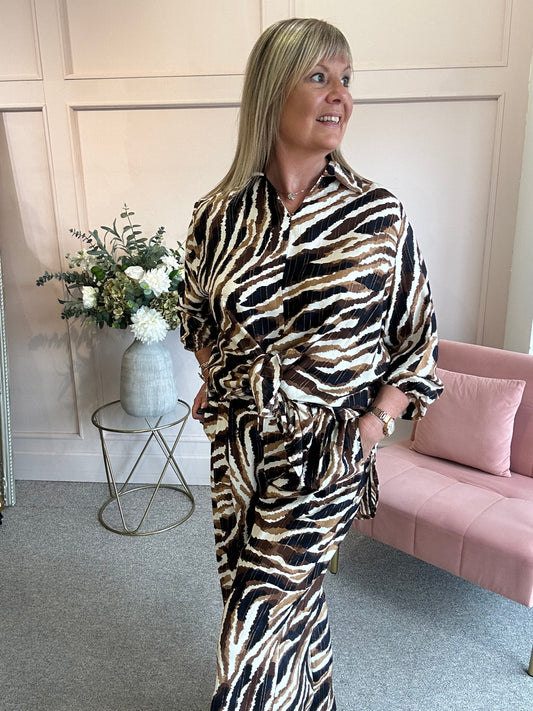 Crazy Zebra Tunic Shirt  - Brown/Black