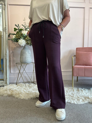 Comfy Wide Leg Lounge Pant - Aubergine
