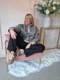 Load image into Gallery viewer, Love A Bambi Zip Fleece Jumper - Black/Beige - Wardrobe By Simone

