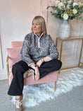 Load image into Gallery viewer, Love A Bambi Zip Fleece Jumper - Black/Beige - Wardrobe By Simone
