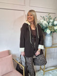 Load image into Gallery viewer, Hoody Smart Jacket  - Brown/Cream - Wardrobe By Simone
