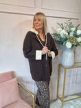Load image into Gallery viewer, Hoody Smart Jacket  - Brown/Cream - Wardrobe By Simone
