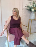 Load image into Gallery viewer, Scalloped Edged Vest Top - Damson - Wardrobe By Simone
