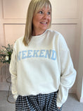Load image into Gallery viewer, Weekend Sweatshirt  - Cream/Pale Blue

