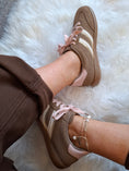Load image into Gallery viewer, Pink Laced Trainer - Beige/Pink
