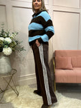 Load image into Gallery viewer, Quirky Side Striped Lounge Pant - Brown/Leopard
