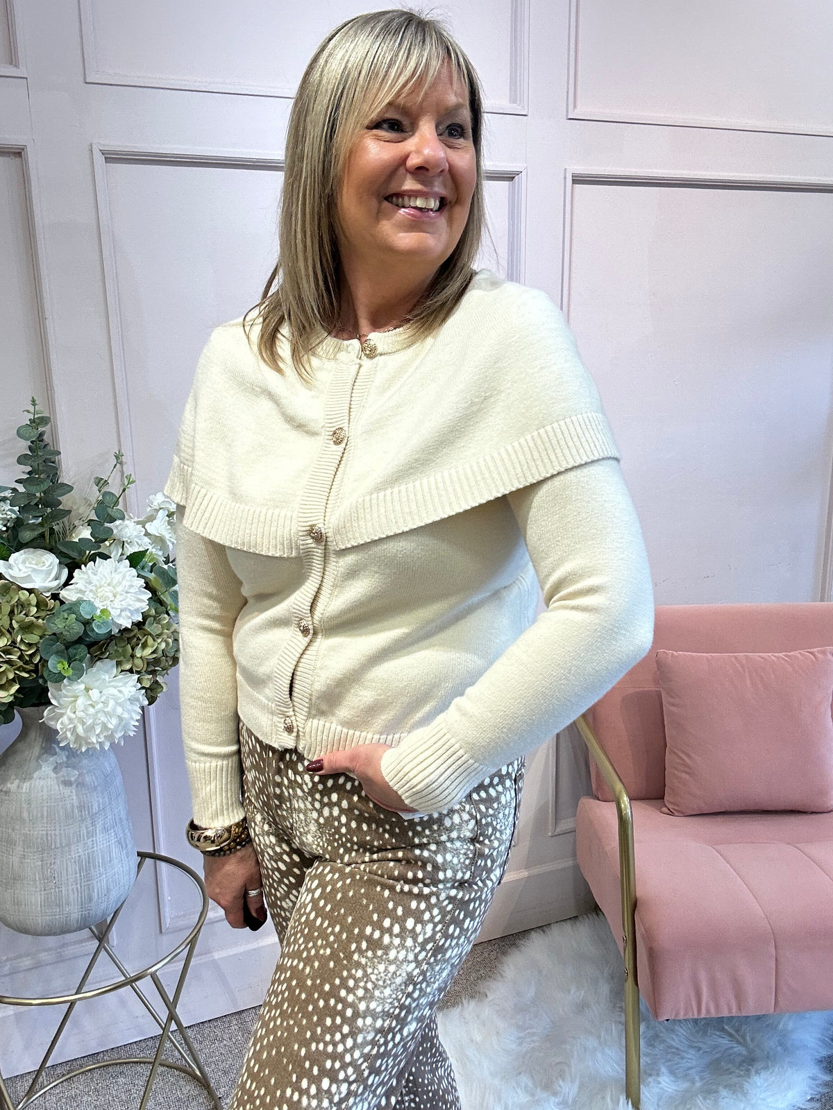 Cape Style Cardigan - Cream