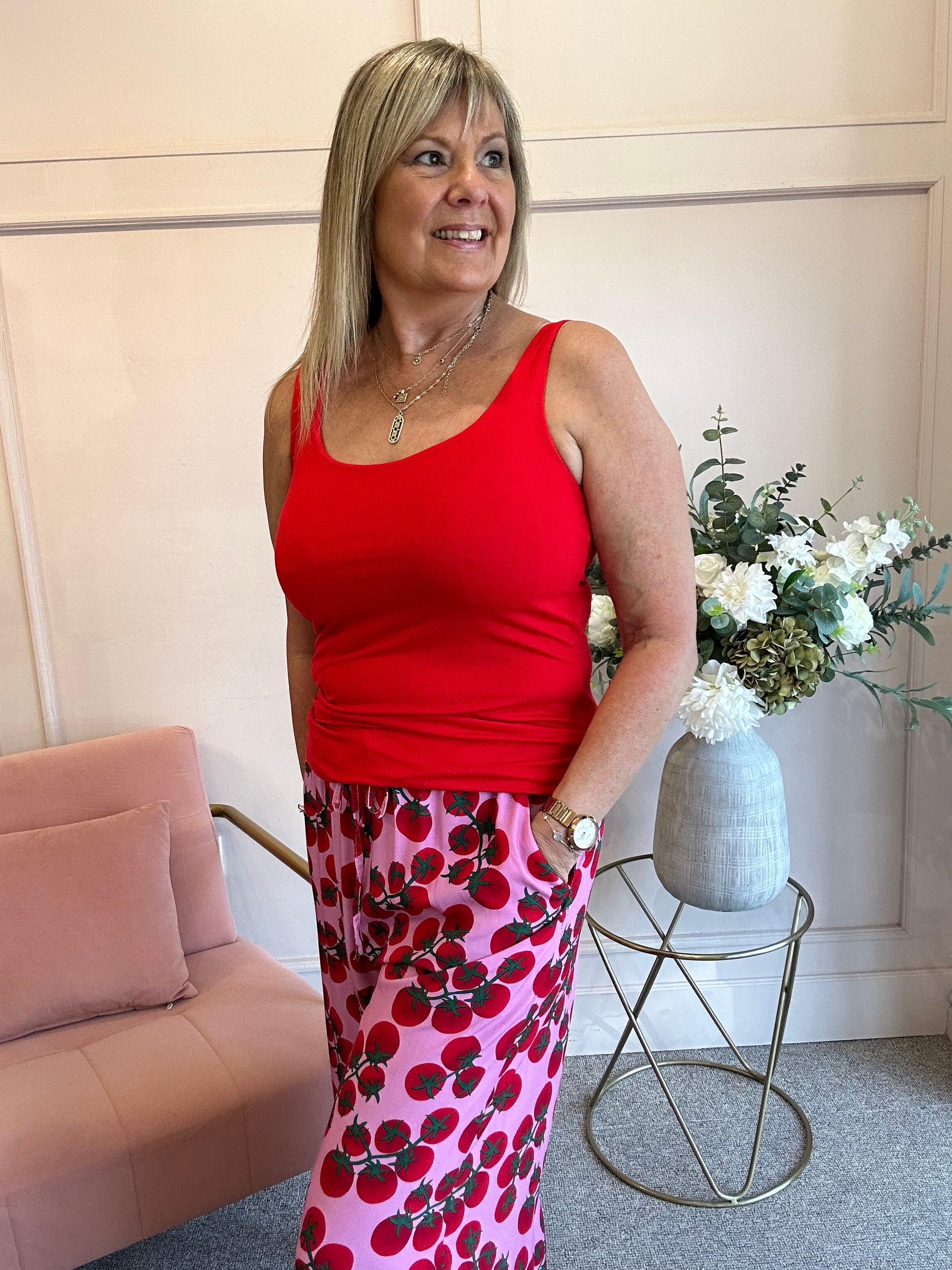 Just A Red Vest Top - Red