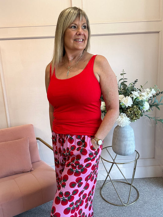 Just A Red Vest Top - Red - Wardrobe By Simone