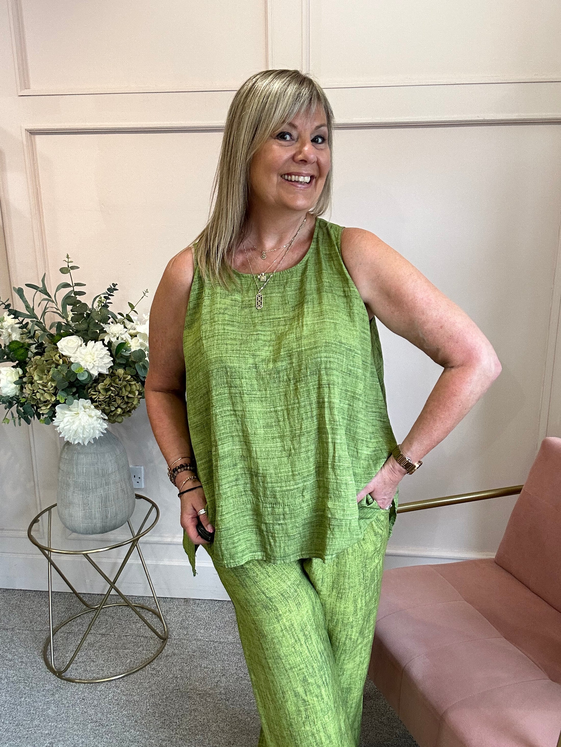 Sleeveless Top - Olive Green